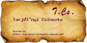 Tarjányi Csinszka névjegykártya